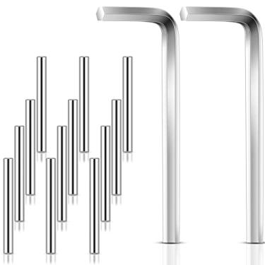 Imagem de O kit de substituição de pino de tensão de dobradiça de mola inclui 12 pinos de prateleira de aço inoxidável e 2 chaves hexagonais, pinos de cavilha de metal kit de pinos de suporte para prateleira de fechamento automático para dobradiças de porta de garagem