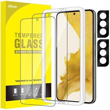 Imagem de JETech Película de Vidro Temperado para Samsung Galaxy S22 5G com Protetor Lente Câmera, Ferramenta, Protetor de Tela, Compatível com Impressão Digital, 2 Pacotes Cada