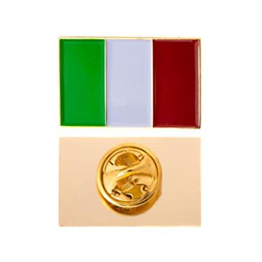 Imagem de Desert Cactus Italy Country Flag Lapel esmalte feito de metal souvenir chapéu masculino feminino italiano patriótico (pinos retangulares)