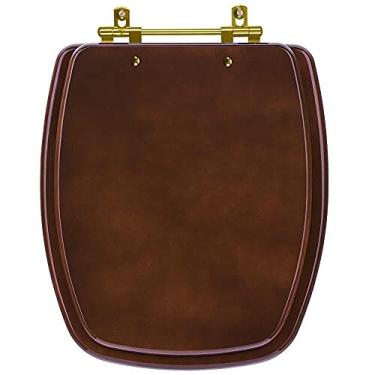 Imagem de Tampa De Vaso Stylus Marrom Para Louça Celite Ferragem Dourada