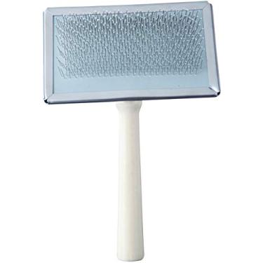 Imagem de Rasqueadeira para Cães Homepet com Cerdas de Aço e Cabo de Madeira - 13,5X12cm