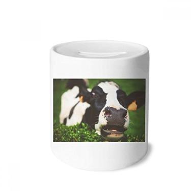 Imagem de DIYthinker Caixa de moedas de cerâmica com organismo terrestre Animal Vaca para presente de cofrinho
