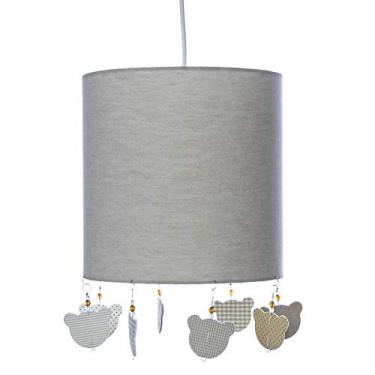Imagem de Potinho de Mel Lustre Tubular Urso Quarto Bebê Infantil Menino Bege