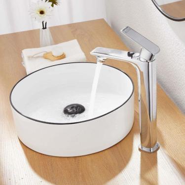 Imagem de Torneira Misturador Monocomando Para Banheiro Lavatorio Bica Alta Luxo Cromado Hd490cl Luuk Young