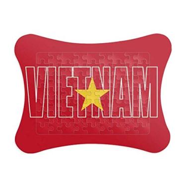 Imagem de Moldura de quebra-cabeça com nome da bandeira do país do Vietnã, enfeite de jogo de quebra-cabeça