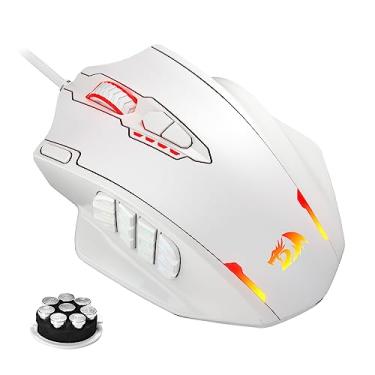 Imagem de Redragon Mouse para jogos M908 Impact RGB LED MMO com 12 botões laterais, mouse ergonômico óptico com fio com máximo de 12.400DPI, alta precisão, 18 atalhos macro programáveis, aderência confortável,