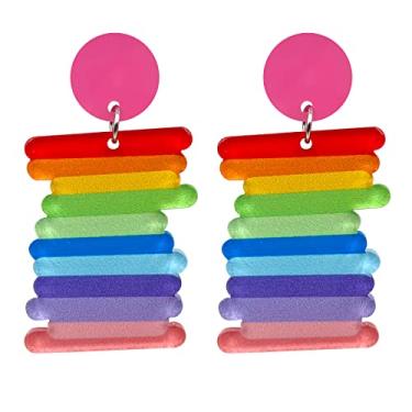 Imagem de Brincos Cinco De Mayo para mulheres, brincos coloridos da Fiesta do México, brincos pendentes de acrílico de carnaval mexicano, chapéu de pinatas colorido, martelo de areia e cacto, brincos de guitarra para presente de festival de Cinco de Mayo, Acrílico, Sem Pedra Preciosa