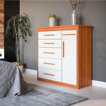 Imagem de cômoda elegance 1 pt 6 gv freijó wood e off white