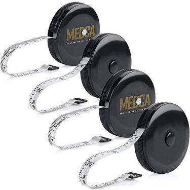 Imagem de Fita métrica para medição de gordura corporal - (Pacote de 4) Fita métrica de dupla face em polegadas e CM, Portátil, Régua macia retrátil para