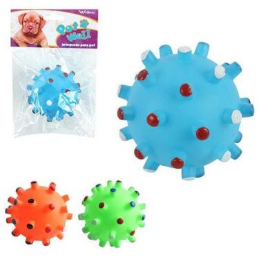 Imagem de Brinquedo Para Cachorro Bola Espinho Colors Com Som 7Cm De Ø Na Solapa