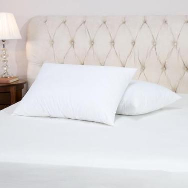 Imagem de Travesseiro Toque de Pluma Suporte Médio Branco 70cm x 50cm - Fibra Si