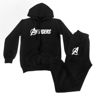 Imagem de Conjunto de moletom infantil os vingadores - BROOME, Preto, 8