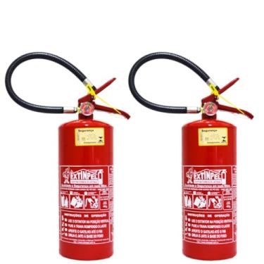 Imagem de Kit 2 Extintor 4kg Abc + 2 Placas De Sinalização + Suporte