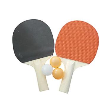 Imagem de Kit Tênis De Mesa 2 Raquetes 3 Bolinhas de Ping Pong Jogos Diversão - 
