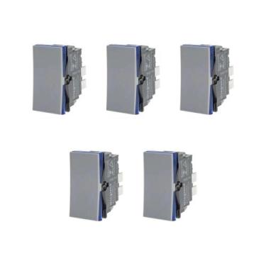 Imagem de Kit 5 Módulo Interruptor Simples Cinza Pial Plus+ 611010CZ - Legrand