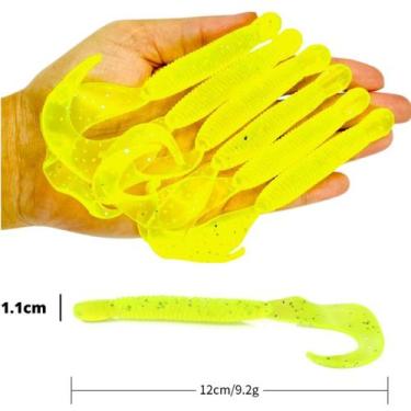 Imagem de Kit 6 Iscas Artificiais Soft Grub Shad 12cm 9.2gr Verde Lima - FSS PES