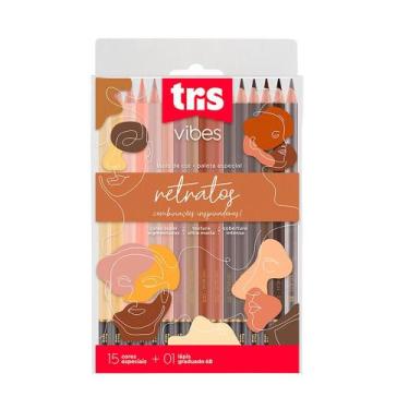 Imagem de Lápis de Cor Tris Vibes Retratos 15 Cores