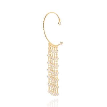 Imagem de Brinco Rommanel Ear Wrap Corações com Zircônias 527010, Dourado