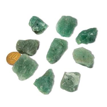Imagem de 10 Cascalho Quartzo Verde Natural Furo Central 20 a 30mm - CristaisdeC