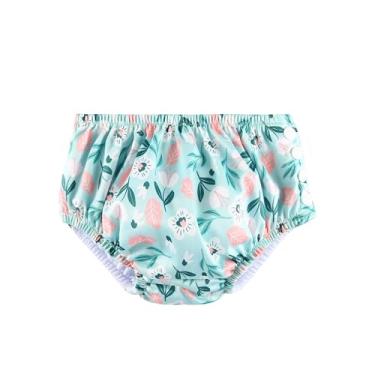 Imagem de Acqua di Mare Biquini com Fralda de Piscina Reutilizável Bebê Menina 6 a 24 meses (Floral Verde-Água, 18 meses)