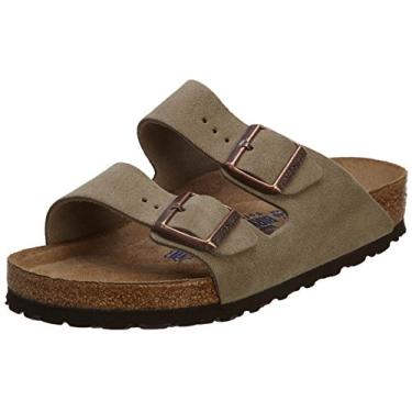 Imagem de Birkenstock Sandália de palmilha macia unissex para adultos Arizona, Palmilha macia de camurça acastanhada, 7-7.5 Women/5-5.5 Men