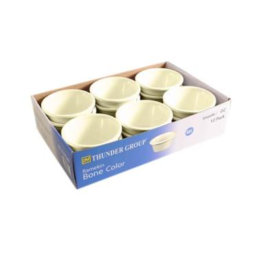 Imagem de A-to-Z Supply ML538B1R Ramekin, capacidade de 113 g, 9,5 cm de diâmetro, redondo, liso, resistente à quebra, pode ser lavado na lava-louças, livre de BPA, melamina, osso, NSF, pacote com 12