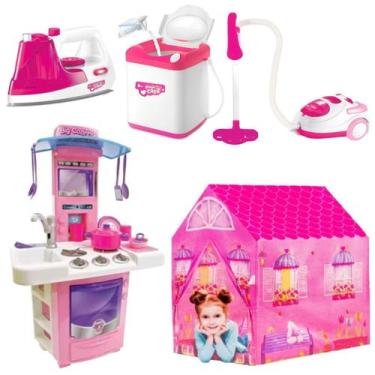 Imagem de Brinquedo Infantil Maquina Lavar + Acessórios Para Casinha - DM Toys