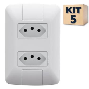 Imagem de Kit 5 Conjunto Tomada dupla 20a Tramontina Aria
