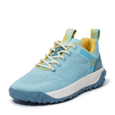 Imagem de Timberland Greenstride Motion 6 Bota feminina de cano baixo com cadarço, Malha azul média, 37