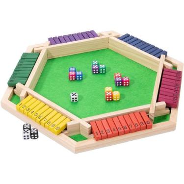 Imagem de Shut The Box Game MNYUN Large para 6 jogadores com 16 dados