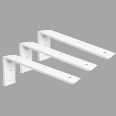 Imagem de Walwe Suporte De Bancada, Pacote Com 3 Unidades, 20 Polegadas, Resistente, 3/8 Espessura, Bancada Em Granito Branco, X8 X2,5, Prateleira L, Corbels Lareira Para Bancadas Q