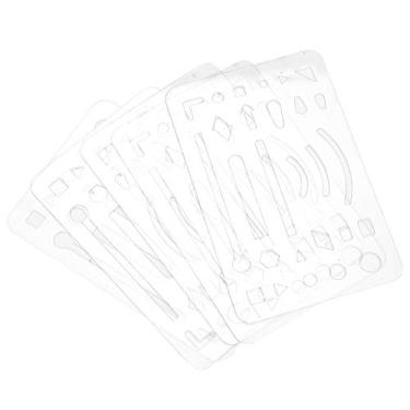 Imagem de 10 peças de escudo de apagamento, 27 furos escudo de apagamento multiuso de engenharia modelo de desenho régua padrão de desenho de régua ferramenta de desenho (transparente) auxílios para desenho e letras