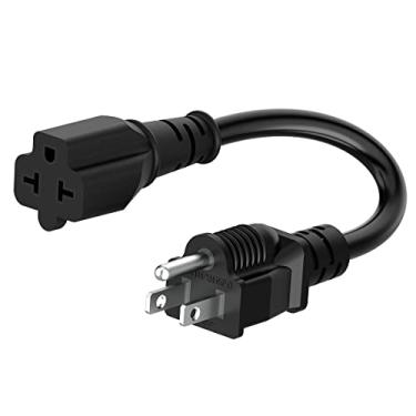 Imagem de ADCAUDX Cabo Adaptador De Tomada Doméstica 1 Pé, 12 Awg, 15 A, Para 20 Nema 5-15P 5-15R/20R, 6-15R/20R, Lâmina Em T A E Extensão Serviço Pesado, 125 V, 250 V Ca