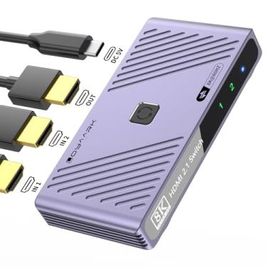 Imagem de Loya Ark Caixas Seletoras De Vídeo, Divisor 8K A 60 Hz, Comutador Bidirecional Hd 2 Em 1 Saída, Suporte 3D, Hdr, Compatível Com Laptops, Pcs, Xbox Series, Projetores, Monitores Tv E Câmeras Dslr
