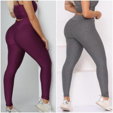 Imagem de 2 LEG SUPLEX LISA zero transparência - oem, Cinza, Roxo, G 40-42