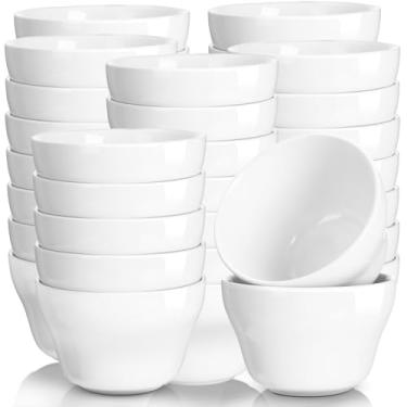 Imagem de Suclain Conjunto de 30 tigelas de porcelana de 227 g, copos de sopa de porcelana, tigelas pequenas de sobremesa, tigelas de sopa e molho para sorvete, molho de sobremesa, saladas, arroz, cereal