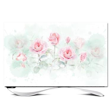 Imagem de Capa protetora de TV 81 a 203 cm, tecido jacquard elástico ultrafino à prova de poeira e design resistente a pelos de animais de estimação para Home Theater-flor||124.5-132.1 cm