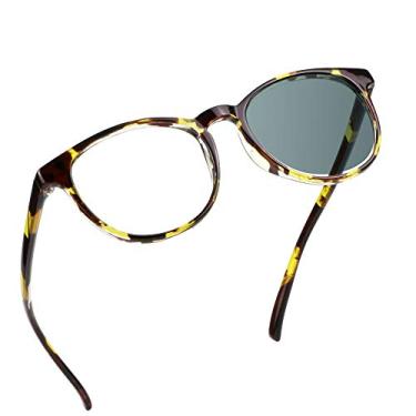 Imagem de Óculos de sol com bloqueio de luz azul, óculos de sol cinza fotocrômico, antifadiga, óculos de leitura de computador, óculos de jogos, óculos de TV para mulheres, homens, antiUV, antirreflexo, 1401 Tortoise Gray, +2.50