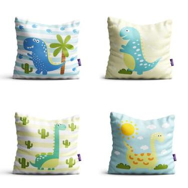 Imagem de Capa Almofada Dinossauro Baby Kit com 4un 35x35cm - Quartinhos