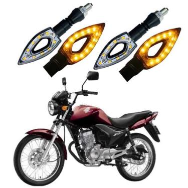 Imagem de Kit 4 Setas Sequenciais Led P01S Flecha Vazado Para Moto CG 150 FAN 20