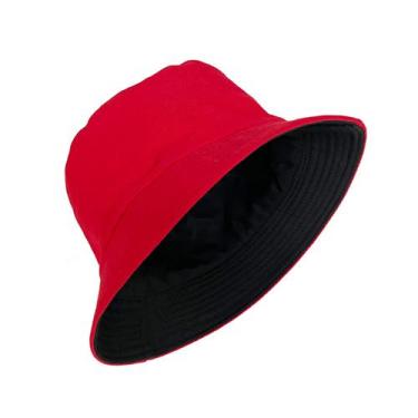 Imagem de Chapéu Bucket PFFY reversível para mulheres e homens, verão, preto/ver