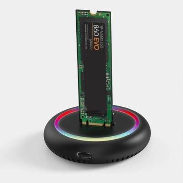 Imagem de Estação De Docking SSD RGB LED De Protocolo Duplo USB C NVME NGFF HDD 