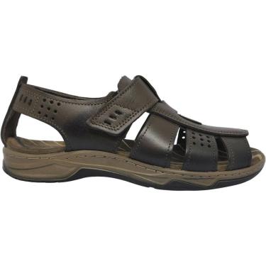 Imagem de Sandália Masculina Adulto em Couro Casual Dia a Dia Amortech Fechada Pegada 132256