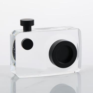 Imagem de JOASURA Estátuas de decoração de casa - câmera de cristal preta pequena, presente de estatuetas de cristal, decoração de mesa de escritório, estatuetas colecionáveis de vidro, itens decorativos de