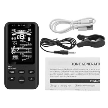 Imagem de Sintonizador digital gerador de tom de precisão ferramenta musical recarregável para violino saxofone clarinete violoncelo trompete flauta com feedback em tempo real redução de ruído ABS