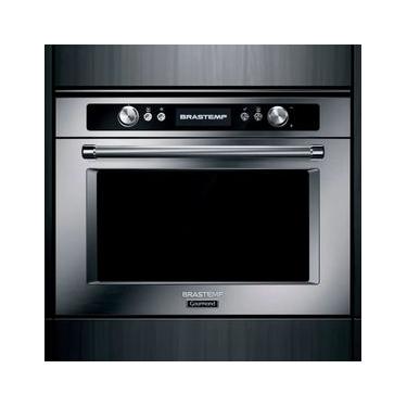 Imagem de Forno De Embutir Elétrico A Vapor Brastemp Gourmand 34 Litros Inox Com Cozimento A Baixa Temperatura E Meat Control - BOD45AR 220