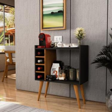 Imagem de Aparador Buffet com Adega Bar Cantinho do Café Pés Palito Retrô Berlim