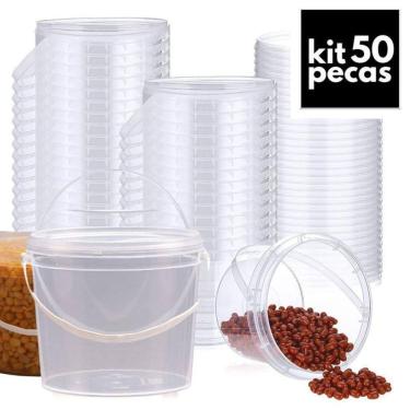 Imagem de Balde Para Alimentos Com Tampa Lacre Vedante 50 Pçs