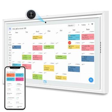 Imagem de Calendário digital de 15,6 polegadas, agenda de mesa e parede, tabela de tarefas, planejamento de refeições, compartilhamento de fotos, lembrete de alarme, sistema de recompensas de tarefas