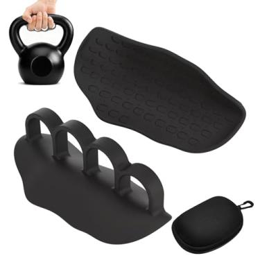 Imagem de HNWXBSM Pacote com 2 novas alças de treino antiderrapantes, alças de borracha para academia, luvas protetoras de mão para levantamento de peso, flexões, treinamento de academia e exercícios, para